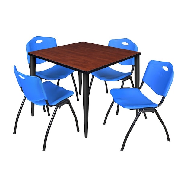 Regency Kahlo Square Table & Chair Sets, 36 W, 36 L, 29 H, Wood, Metal, Plastic Top, Cherry TPL3636CHBK47BE - main